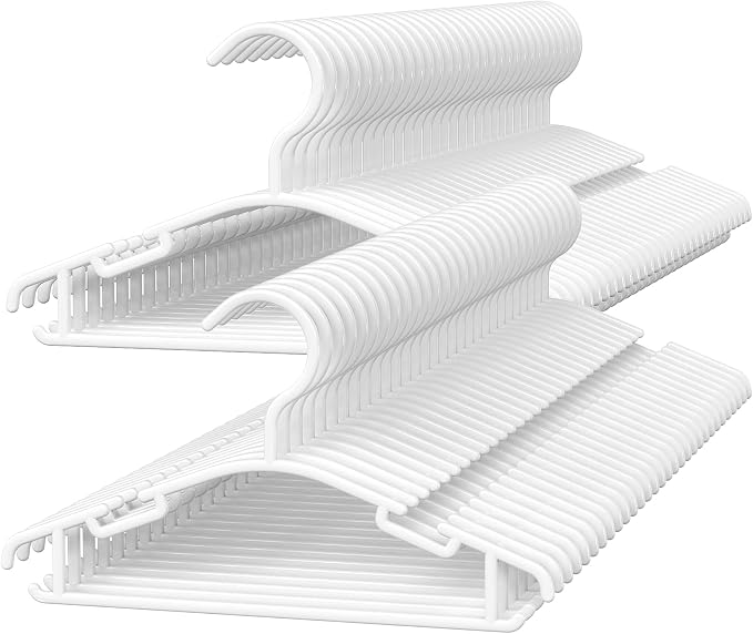 GoodtoU Baby Hangers 60Pack White Baby Clothes Hangers Bulk Kids Plastic Hangers Toddler/Infant Hangers for Closet (Pack of 12) by GoodtoU