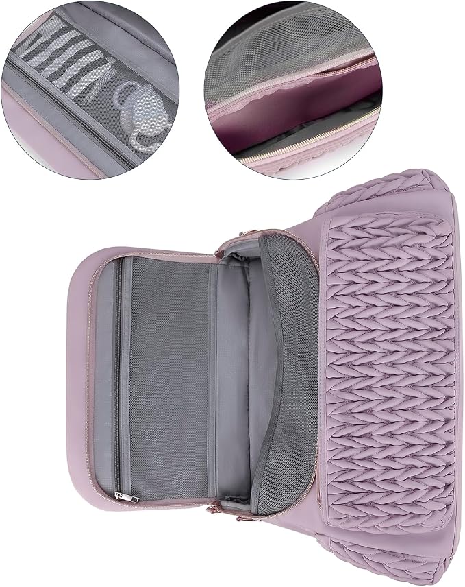 Lmbabter Diaper Bag Backpack Messenger Bag Travel Backpack Maternity Bags Stylish Baby Bag with Changing Pad for Mom (Purple) - Image 7