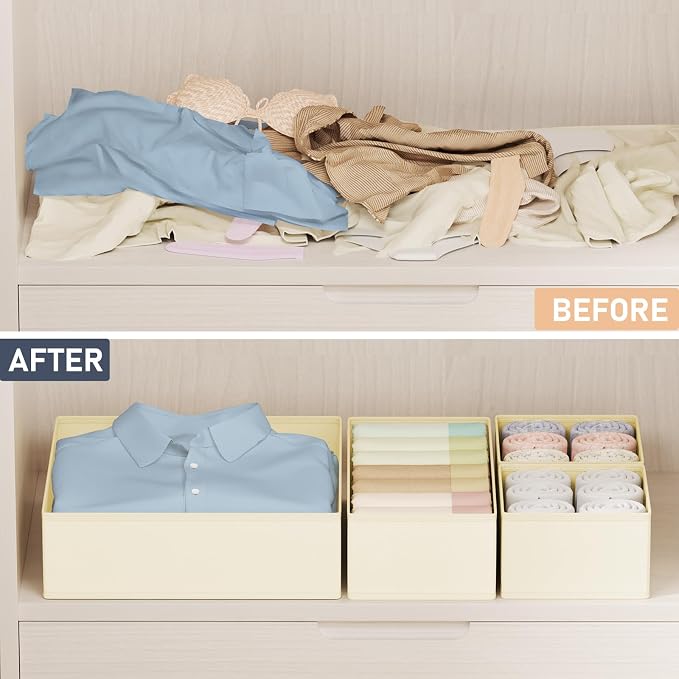 DIMJ Drawer Organizer Clothes Storage - 24 Pack Baby Dresser Organizer for Nursery, Small Fabric Closet Drawer Organizer Bins for Underwears Socks, Foldable Storage Dividers Organization for Bedroom - Image 6