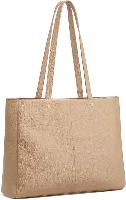 Kattee Women's Soft Leather Work Tote Bag | Large interior with a luggage sleeve for organized work, travel, and everyday carrying. - Image 8