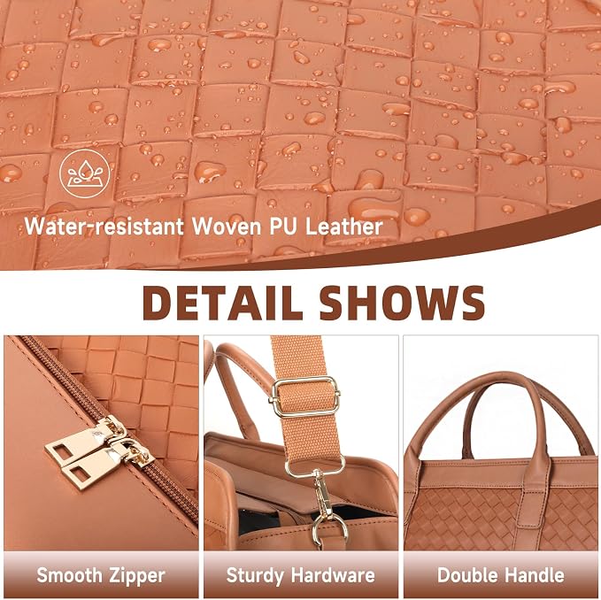 Travel Duffle Bag for Men Women, PU Leather Duffel Bag for Traveling, Large Carry on Weekender Overnight Bag with Shoe Compartment, Perfect for Travel/Daily Use - Image 7