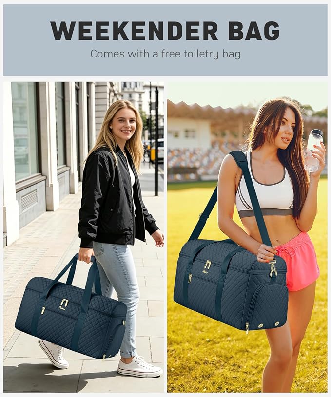 Travel Bags for Women Wide Open Large weekender Duffle Bag with Shoe Compartment Overnight Hospital Bag For Women Labor Delivery Carry on Bag Personal Item Travel Bag with Wet Pocket Peacock Blue - Image 7