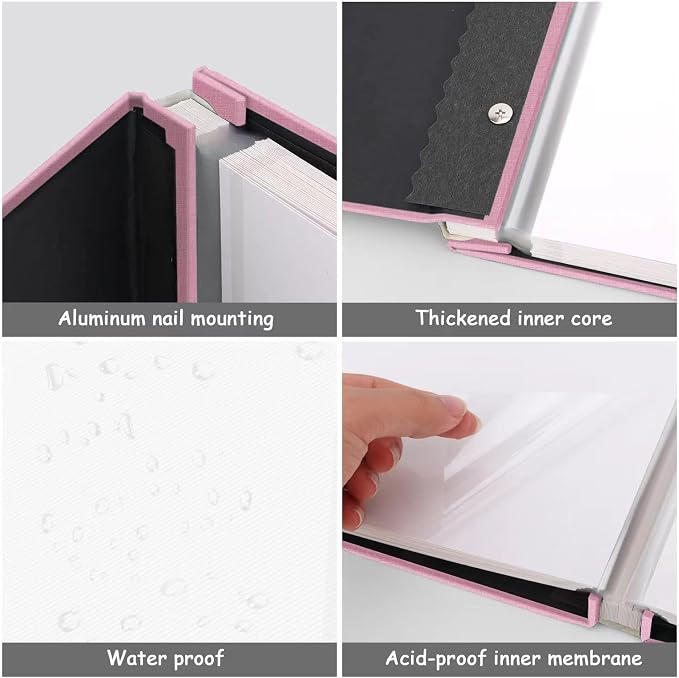 Zesthouse Photo Album Self Adhesive Pages, 60 Pages Magnetic Scrapbook Albums with Sticky Page, Photos Album Holds 8x10 & 5X7 & 4x6 & 6x8 & 3x5, Large Picture Book Ideal Gift for Family Wedding Baby - Image 6