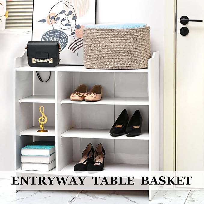 Cotton Rope Storage Baskets for Organizing 3Pack 15"x10"x9" Woven Baskets for Storage,Shelf Baskets Storage Bins Towel Baskets for Bathroom,Toys Baskets Nursery Basket Laundry Baskets(Brown) - Image 8