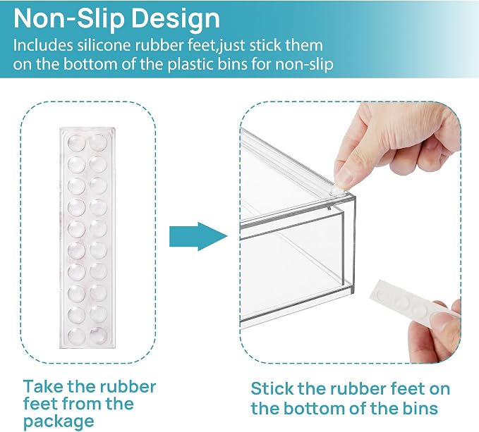 Vtopmart Clear Stackable Storage Drawers Set of 8, Plastic Organizer Bins | Multi-purpose Boxes for Baby Bottle Storage, Ideal for Kichen, Vanity, Bathroom, Undersink, Cabinet, Pantry Organization - Image 8