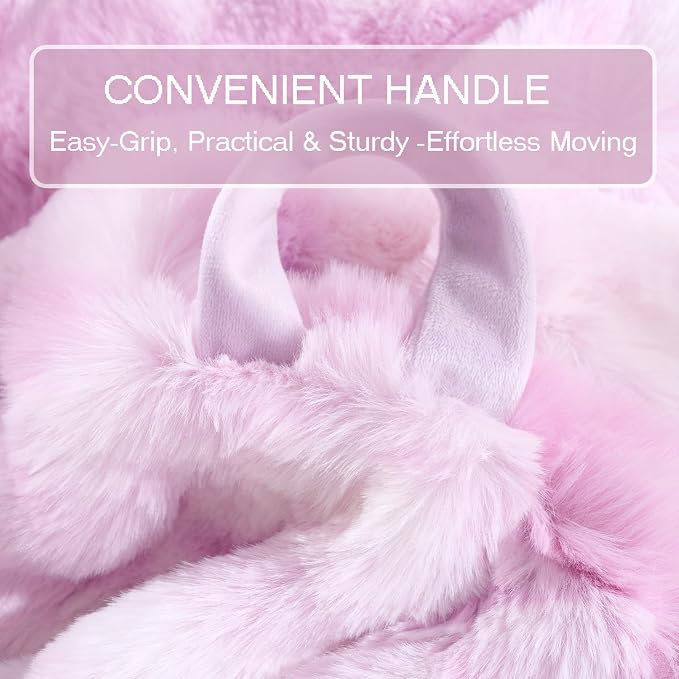 Fluffy Faux Rabbit Fur Bean Bag Chair Cover(No Filler),Cozy Shaggy Bubble Stuffed Animal Storage Large Bean Bag Cover for Bedroom Living Room,Fuzzy Bean Bag Cover Girls Teens Adult,Tie-dye Lavender - Image 7