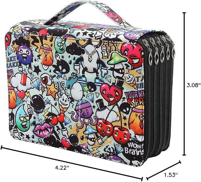 250 Slots Colored Pencil Case Organizer, 5 Layer Bag | Twill Oxford fabric, 255 elastic loops, detachable handle, for travel, home storage, drawing tools, creative gifts - Image 7
