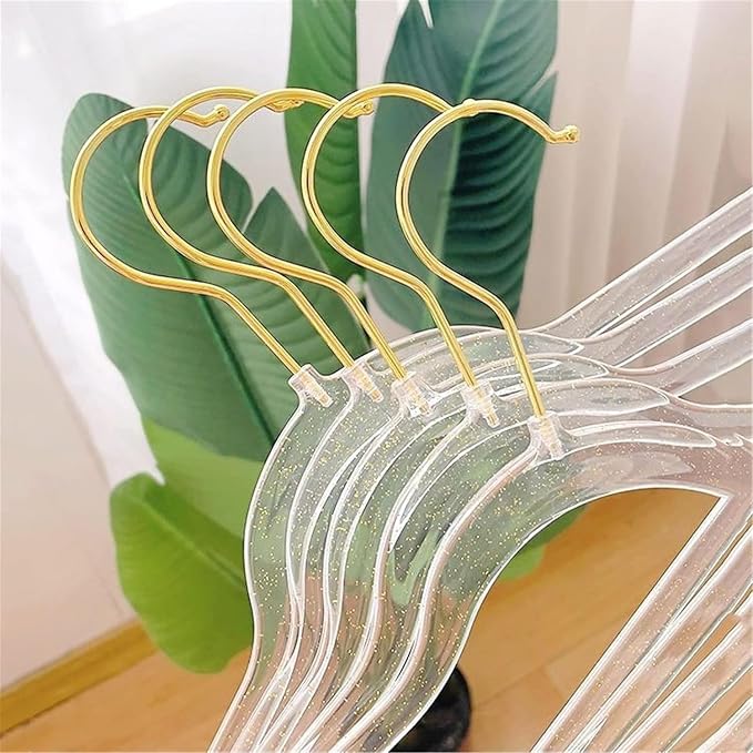 Clear Clothes Hangers 16", 20 Pack Plastic Coat Hanger for Adult Closet, Durable Ganchos de Ropa with Swivel Hook, Thin Space Saving Perchas de Plástico for Spaghetti Strap Dress Suit - Image 9