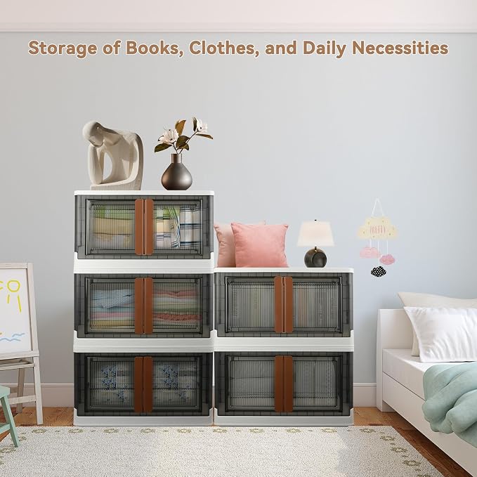 Storage Bin, Cabinet with Lids, Extra Large, Useful Box, 19 Gallon (72L) Capacity, Foldable, Plastic, Underbed or Countertop Use, Home Organizer - Image 8