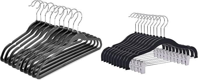 Quality Children's Plastic Non Velvet Non-Flocked Thin Compact Hangers Swivel Hook for Shirts Blouse Coats (Black, 240) - Image 9