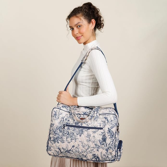 Maison d' Hermine Weekender Bags for Women Cotton Quilted Duffel Overnight Luggage Weekend Bag for Men Gym Gifts Travel | Overnight Luggage Weekend Bag for Men Gym Sports Gifts Duffle bag Business Travellers Trip Spring Summer - Image 10