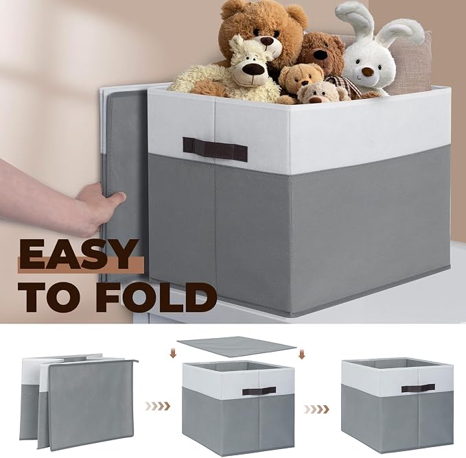 8 Pack Closet Organizers and Storage Bins - Extra Large Storage Baskets for Organizing - Clothes Storage Bins for Shelves -Foldable Organizer Bins Totes for Toy Blanket, Dorm Room Essentials - Image 7