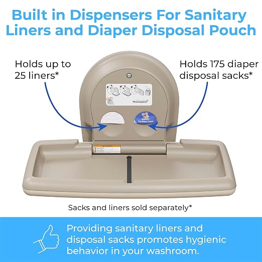 Koala Kare Surface-Mounted Horizontal Baby Changing Station, Model KB300-00 (Beige) - Image 9