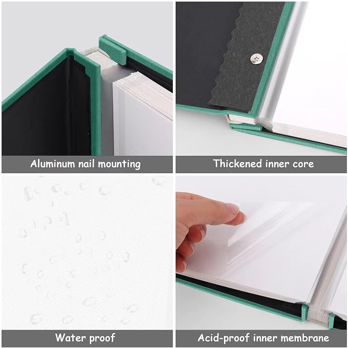 Zesthouse Photo Album Self Adhesive Pages, 60 Pages Magnetic Scrapbook Albums with Sticky Page, Photos Album Holds 8x10 & 5X7 & 4x6 & 6x8 & 3x5, Large Picture Book Ideal Gift for Family Wedding Baby - Image 6