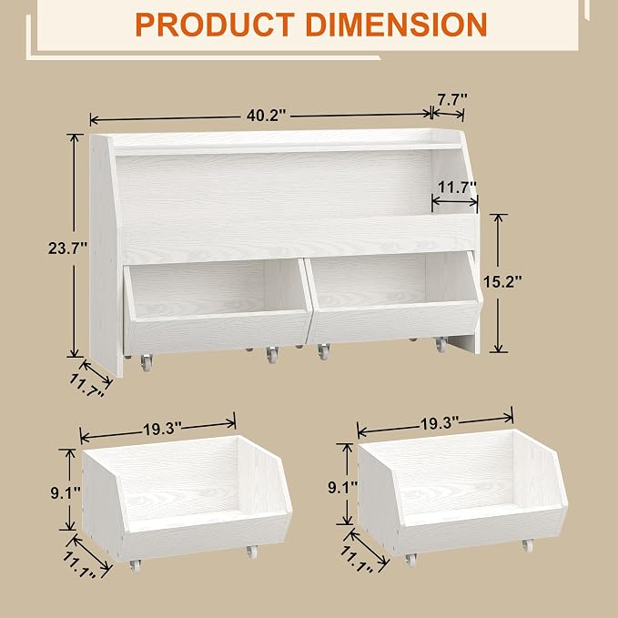 Kids Toy Storage Organizer, Kids Toy Organizer, Playroom Organization White | 2 Movable Drawers Encourage Good Organization Habits, Organizador de Juguetes, Toddler Toy Storage, Nursery Toy Storage - Image 5