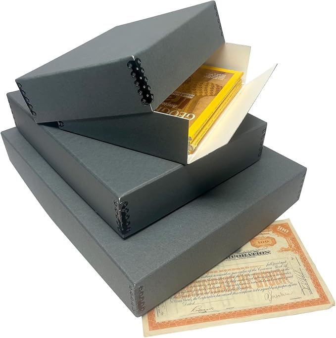 Lineco Drop Front Archival Storage Box, 9.75x12.75x3 in, Gray, 2 Pack | Acid-Free with Metal Edge, Preserves Picture Longevity, Organize Photos, Newspapers, Prints, Documents, Crafts, DIY - Image 9