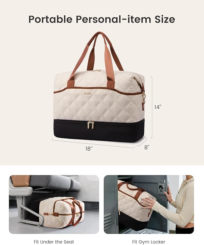 LOVEVOOK Weekender Bags for Women with Shoe Compartment, Lightweight Travel Duffle Bag, Hospital Overnight Bags, Personal Item Carry On Bag for Gym (Violet, 35L - Medium) - Image 6