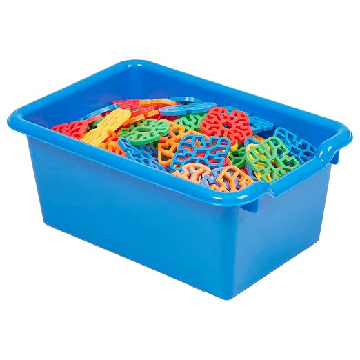 ECR4Kids Scoop Front Storage Bins, Multipurpose Organization, Blue, 10-Piece | Durable plastic, GREENGUARD Gold Certified, 1.2 gallon capacity, lightweight & nestable, built-in handle, classroom/home use - Image 11