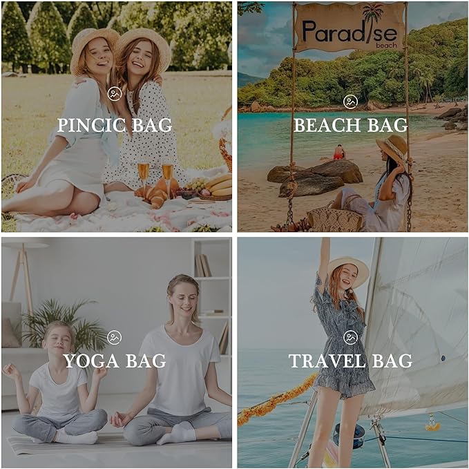 YOOLIFE Beach Bags for Women - Travel Canvas Beach Tote, Pool Waterproof Bag, Travel Essentials, Gifts for Women Birthday - Image 7