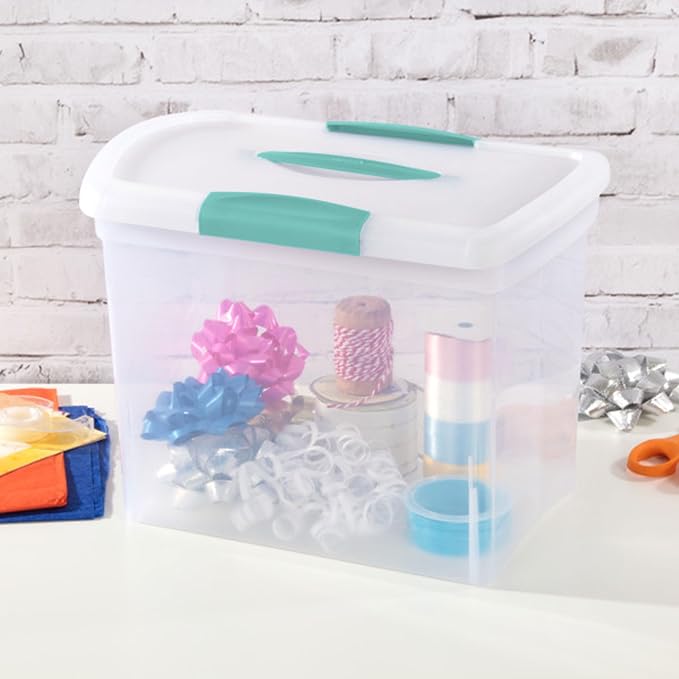 Sterilite Nesting ShowOffs Large Storage Bins w/Lids and Handles, 18-Pack | Heavy-Duty and Stackable Utility Box Containers for Home, Office, Cabinet, Closet, Bedroom, and Basement Organization - Image 9