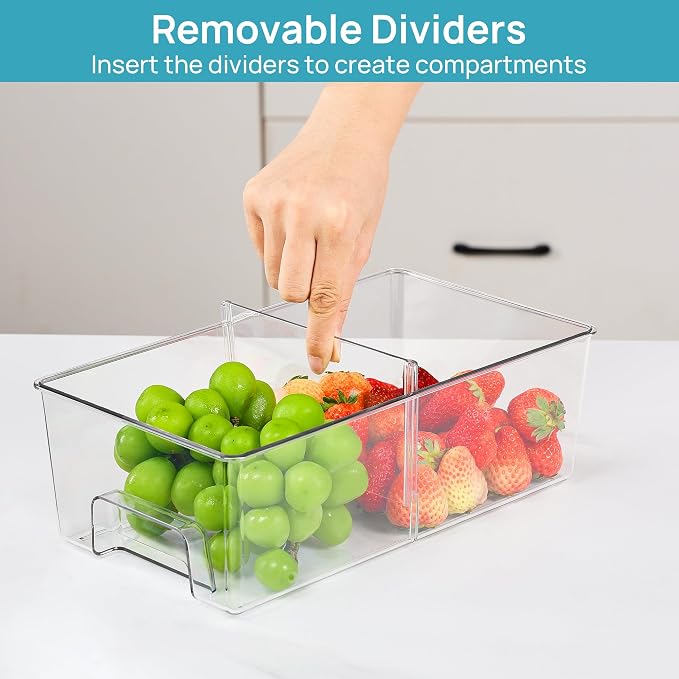 Vtopmart Clear Stackable Storage Drawers, 5 Pack Multi-Size Organizer Set | Wide, Medium and Small Pull-Out PET Drawers with Stackable Design for Cabinets, Closets, Pantry and Bathroom Organization - Image 7