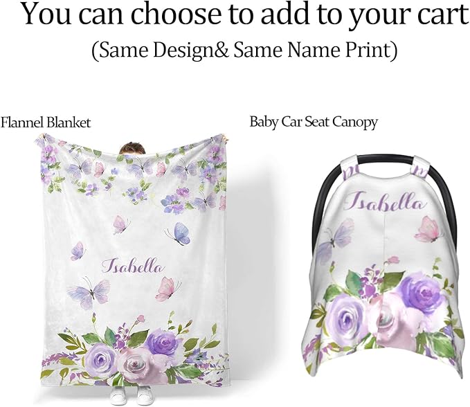 Personalized Diaper Bag Customized Floral Purple Butterfly Waterproof Nursing Bags Custom Mommy Daypack with Name for Travel Outside Daily Use - Image 6