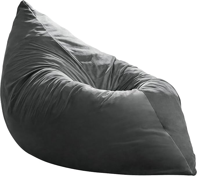 Hobestluk Adult Bean Bag Chair 3 in 1 Convertible Large Bean Bag Sofa | Velvet Grey,Machine Washable,Removable Cover,Easy Convert And Install, Oversied Floor Bed,For Livingroom Bedroom - Image 9