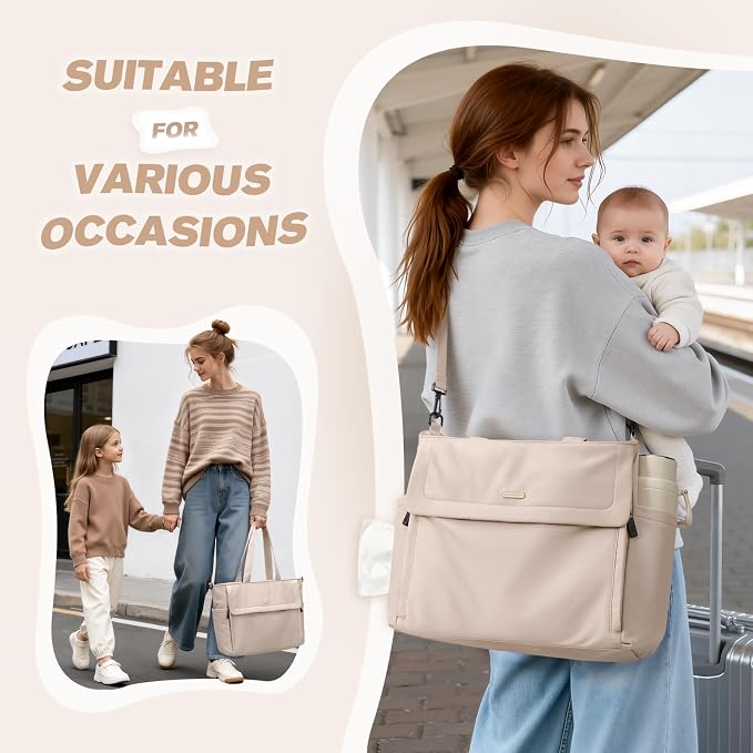 14L Puffer Diaper Bag Tote, Large Capacity Travel Diaper bags, Crossbody Hospital Bag for mom - Image 8