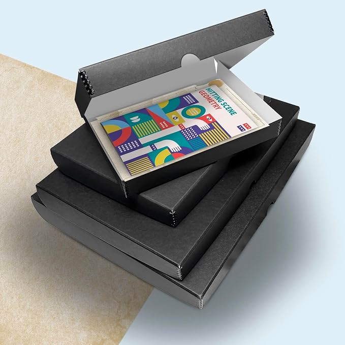 Golden State Art, Clamshell Archival Storage Box 11x14, Black, Pack of 2 | Acid-Free Photo Box with Metal Edge Corner, Preserve And Store Paper Documents Cards Prints Arts and Crafts DIY Projects - Image 7