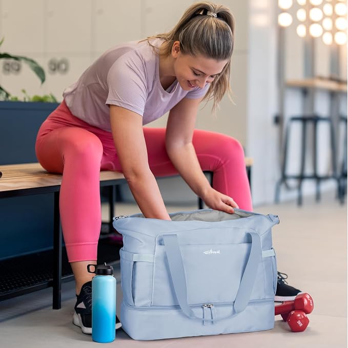 Gym Bag for Women, Personal Item Travel Bag with Shoes Compartment for Trip | Weekender Overnight Duffel Bag with Wet Pocket, Hospital Bag for Women Labor Delivery, Carry On Bag for Travel, Gym, Weekend - Image 5