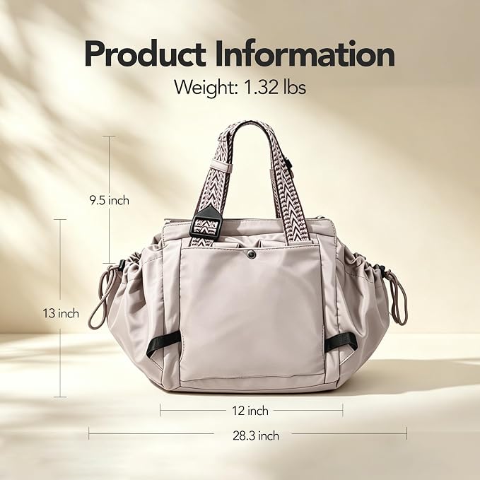 Women's Everyday Tote Bag,Diaper Bag,Baby Bag,Newborn Essentials,Large Capacity,Baby Christening Gift,Baby Registry(Champagne-colored) - Image 11