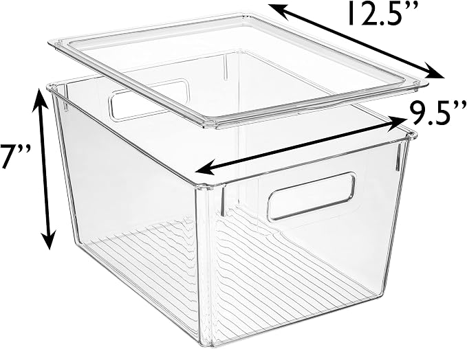 ClearSpace Storage Bin with Lid, Pantry & Desk Organizer, XL, 8 Pack | Plastic storage bins for kitchen organization, pantry storage, and refrigerator organization - Image 6