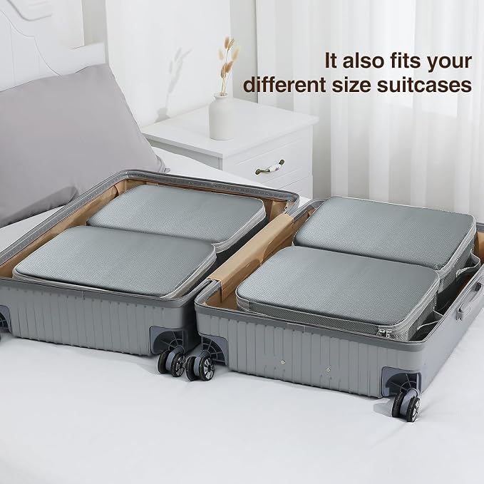 DIMJ Clothes Storage Bag 6 Pack, 19L Compression Storage Bags for Blanket, Sweater, Jacket, Closet, Sheet Storage Organizer with Window Handle, Space Saver Storage Bags with Zipper, Gray - Image 6
