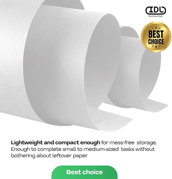 White Kraft Paper Roll 18" x 2160" (180 feet) - USA-Made Craft Paper for School & Art - White Wrapping Material for Gift Wrapping&Moving - High-Density Packaging Paper by IDL Packaging - Image 7