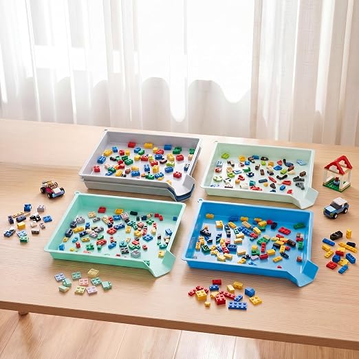 Reallnaive 6 Pcs Plastic Art Sorting Funnel Trays Quick Sorting Activity Serving Tray Stackable Craft Organizer for Classroom Beads Organizing Home Back to School DIY Project (Contemporary Color) - Image 6