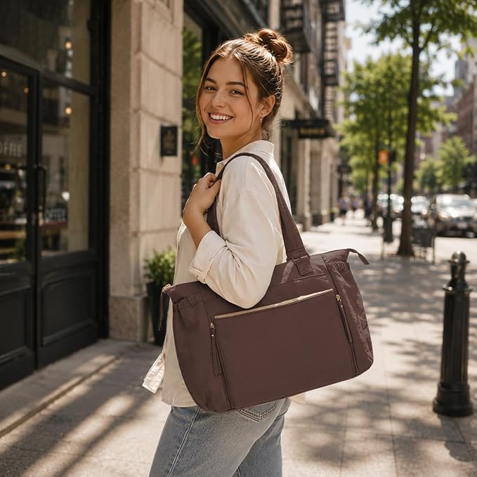 MOMINSIDE Diaper Bag Tote with Changing Station Convertible Diaper Bag Backpack Tote pañaleras para bebe Large Baby Bag, Hospital Bag Mommy Bag Travel Diaper Bag for Mom, 16 Pockets, Dark Brown - Image 8