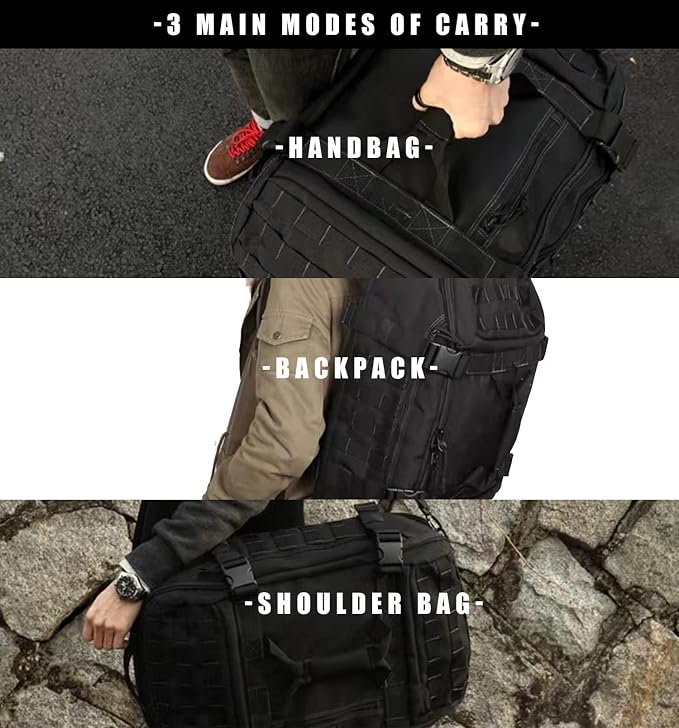 3-in-1 Gym Bag Duffle Bags Backpack - Travel Bag with Shoes Compartment | Sports Duffel Bag for Men Women Ideal for Workout,Weekender,Military,Sports,Overnight,Basketball,Tactical,Football,Baseball - Image 9