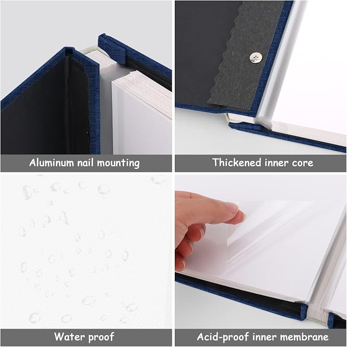 Zesthouse Large 18In Photo Album Self Adhesive 60 Pages, Scrapbook Albums with Sticky Page Holds 10x12 & 8x10 & 5X7 & 4x6 Pictures, DIY Photo Book Ideal Gift for Family Wedding Baby - Image 6