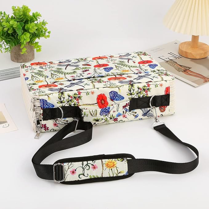 480 Slots Pencil Case, 5-Layer Organizer with Shoulder Strap | 5-layer twill oxford case with 480 elastic slots, carry handle, removable strap, and outer pocket for phone or keys. - Image 6