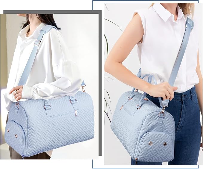 Duffle Bag for Travel, Weekender Bag with Shoe Compartment, Carry On Overnight Bag for Women with Toiletry Bag, Gym Bag with Wet Pocket, Hospital Bags for Labor and Delivery Beige - Image 6