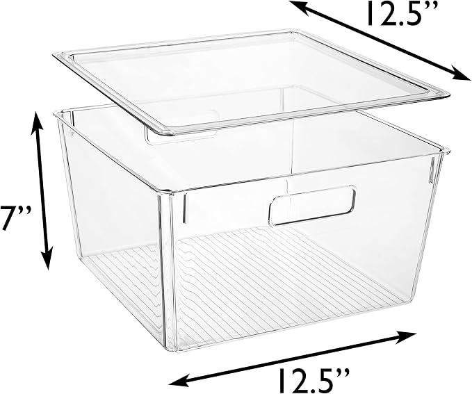 ClearSpace Plastic Storage Bins with Lids, Pantry Organizer, XL, 8 Pack | Plastic storage bins with lids for pantry organization and refrigerator storage - Image 6