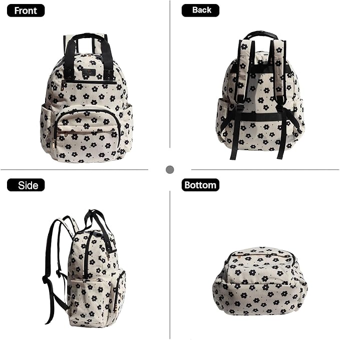 Diaper Bag Backpack Corduroy Multifunction Baby Fashion Travel Pack office Laptop Bag - Image 7