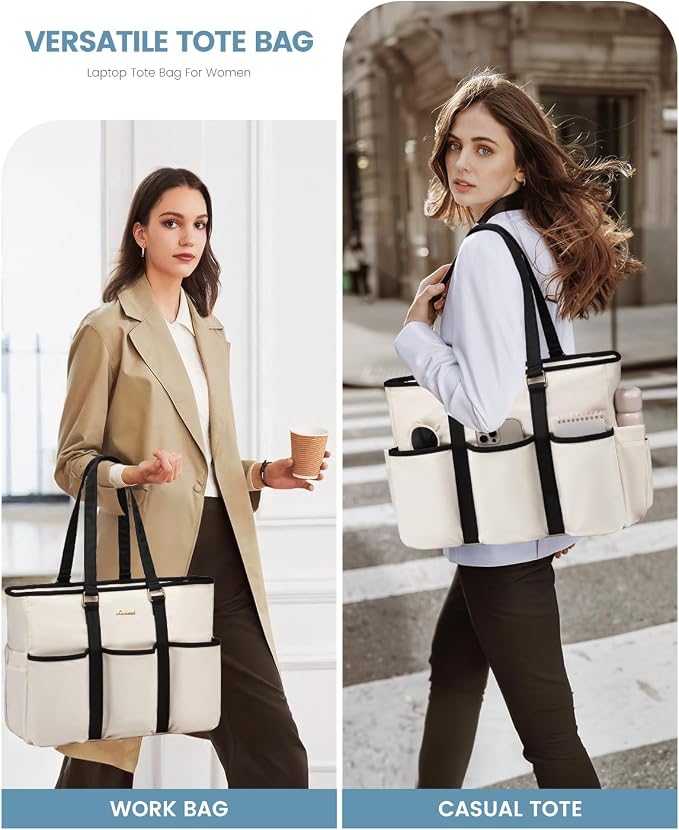 LOVEVOOK Work Tote Bag for Women, 15.6 inch Laptop Bag for Women, Teacher Tote Bag Nurse Bag, Utility Tote For Work/Travel/College/Daily, Professional Computer Purse Large Handbag With Multi Pocket - Image 9