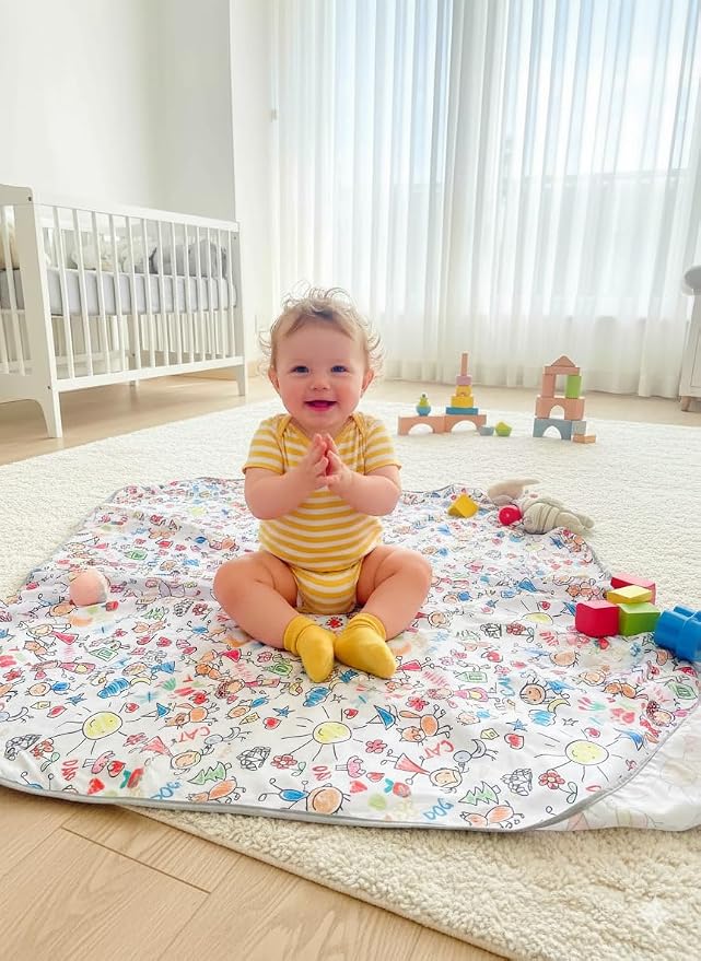 Waterproof High Chair Splat Mat – Machine Washable Floor & Table Protector for Baby Feeding, Art & Crafts, Outdoor Use (Family, 57x118 Inch) - Image 9