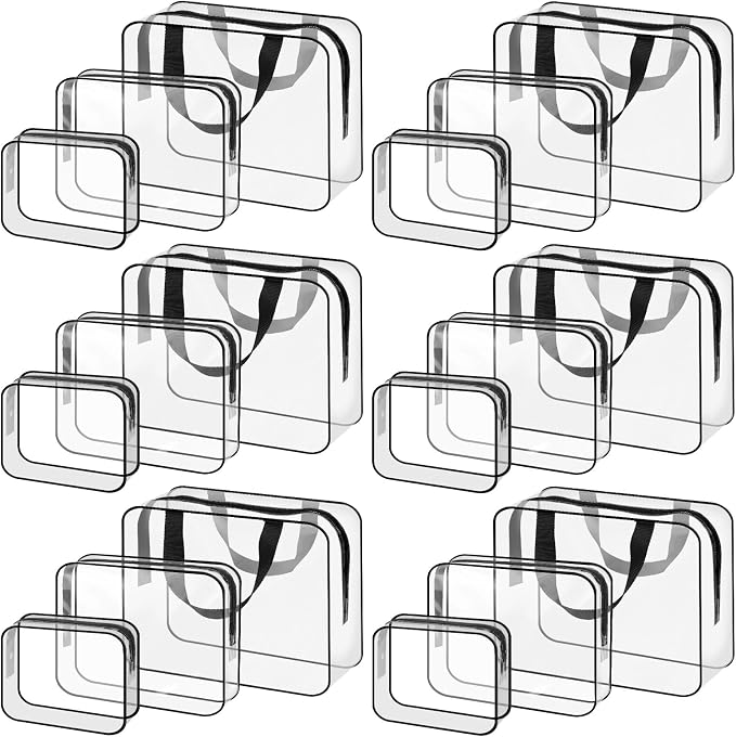 18 Pack Toy Storage Bags 3 Size Clear PVC Puzzle Organizer Bags with Zipper | Travel Waterproof Toy Organizer Bags Reusable Toy Bags for Puzzles, Blocks, Board Game Storage - Image 7