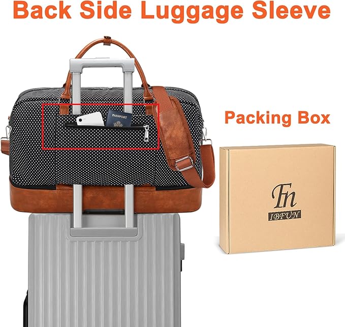 Weekender Bags for Women, 21" Travel Duffle Bag with Shoe Compartment | 3PCS Carry On Overnight Large Duffel Bag with Crossbody Bag and Toiletry Bag for Weekend Travel Gym Hospital Business Trip - Image 6
