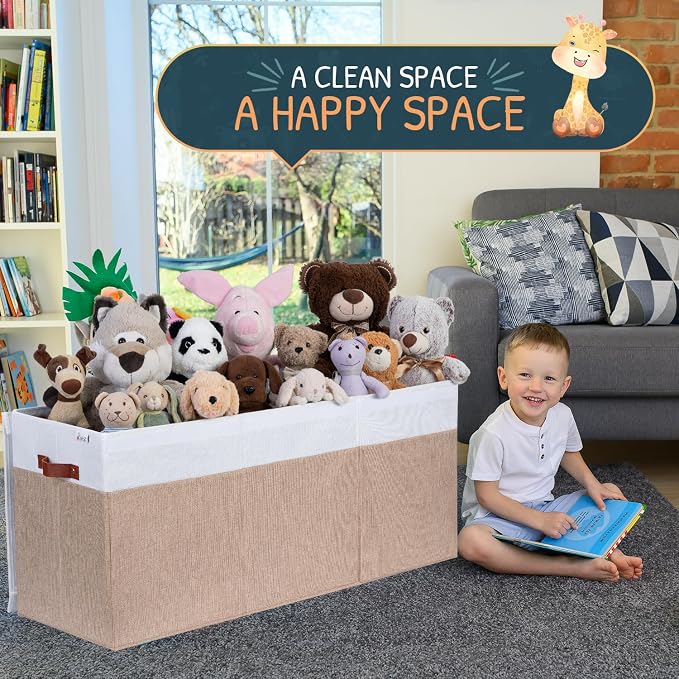 SoftOwl Extra Large Toy Storage Organizer with Lid - Sturdy, Collapsible Toy Chest Storage Box Design - Toys Bin with Dividers for Kids, Nursery, Bedroom, Playroom 37"x16"x14" - Image 5