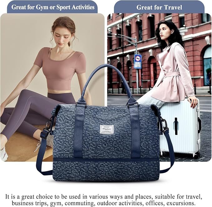 Weekender Bags for Women, Personal Item Travel Bag with Shoes Compartment | Overnight Travel Duffel Bag with Toiletry Bag, Airplane Friendly Carry-On Bag - Image 7