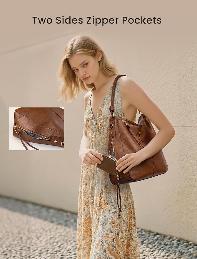 Hobo Crossbody Bag for Women, Designer Shoulder Purse Handbags - Image 6