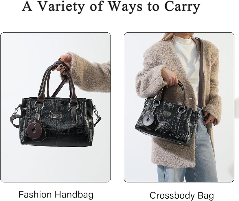 Handbags and Purses for women Vegan Leather Tote Bag for Women Satchel Shoulder Bags Travel Purse with Compartments - Image 8